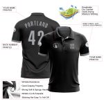 Custom Performance Golf Polo Shirt - Black Gray Golf Shirt for Men Personalized Black Gray Performance Golf Polo Shirt