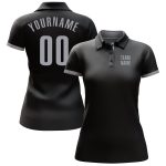 Custom Performance Golf Polo Shirt - Black Gray Golf Shirt for Men Personalized Black Gray Performance Golf Polo Shirt