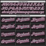 Custom Name and Number Baseball Jersey - Personalized Black Gray-Pink Authentic Design Personalized Black Gray-Pink Authentic