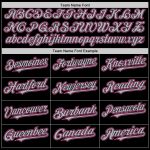Personalized Black Gray Pink Mesh Baseball Jersey for Men and Women Personalized Black Gray-Pink Mesh Throwback Baseball