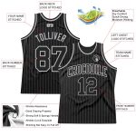 Custom Black Gray Pinstripe Basketball Jersey - Personalized Team Sports Uniform Personalized Black Gray Pinstripe Black-Gray