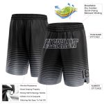 Custom Name Number Basketball Shorts Black Gray Pinstripe Fade Fashion Authentic Design Personalized Black Gray Pinstripe