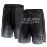 Personalized Black Gray Pinstripe Fashion Basketball Shorts for Men Personalized Black Gray Pinstripe Fade Fashion Basketball
