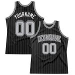 Personalized Black Gray Pinstripe Basketball Jersey - Customizable Sportswear Personalized Black Gray Pinstripe Gray-Black