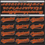 Personalized Baseball Jersey - Black Gray Pinstripe with Orange Accents Personalized Black Gray Pinstripe Orange Baseball