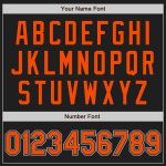 Personalized Baseball Jersey - Black Gray Pinstripe with Orange Accents Personalized Black Gray Pinstripe Orange Baseball