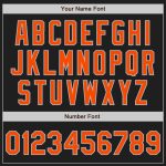 Customizable Black Gray Pinstripe Unisex Softball Jersey with Orange Accents - Two-Button Design Personalized Black Gray