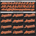 Custom Softball Jersey Unisex Personalized Black Gray Pinstripe Orange Two-Button with Name and Number Personalized Black