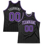 Personalized Purple Gray Black Gray Pinstripe Basketball Jersey for Custom Team Gear Personalized Black Gray Pinstripe Purple-Gray