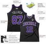 Personalized Purple Gray Black Gray Pinstripe Basketball Jersey for Custom Team Gear Personalized Black Gray Pinstripe Purple-Gray