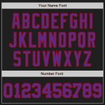 Custom Name and Number Personalized Black Gray Pinstripe Purple-Red Baseball Jersey Personalized Black Gray Pinstripe Purple-Red