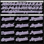 Personalized Black Gray Pinstripe Sleeveless Baseball Jersey with Purple-White Accents Personalized Black Gray Pinstripe