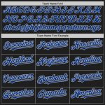 Personalized Unisex Softball Jersey Black Gray Pinstripe Royal Two-Button Design Personalized Black Gray Pinstripe Royal