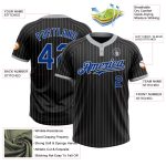 Personalized Unisex Softball Jersey Black Gray Pinstripe Royal Two-Button Design Personalized Black Gray Pinstripe Royal