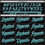Personalized Teal Bomber Jacket with Black Gray Pinstripe, Full-Snap Varsity Letterman Style Personalized Black Gray Pinstripe