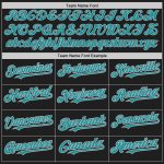 Personalized Teal Black Gray Pinstripe Softball Jersey Unisex Two-Button Personalized Black Gray Pinstripe Teal Two-Button