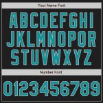 Personalized Teal Black Gray Pinstripe Softball Jersey Unisex Two-Button Personalized Black Gray Pinstripe Teal Two-Button