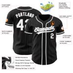 Custom Name Number Baseball Jersey - Personalized Authentic Black Gray Pinstripe Design Personalized Black Gray Pinstripe