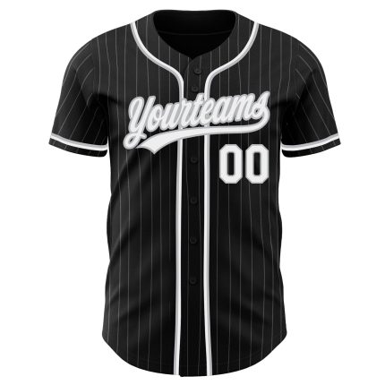 Custom Black Gray Pinstripe Baseball Jersey - Personalized Sports Apparel 2 Personalized Black Gray Pinstripe White Baseball