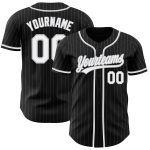 Custom Black Gray Pinstripe Baseball Jersey - Personalized Sports Apparel 2 Personalized Black Gray Pinstripe White Baseball