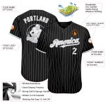 Personalized Black Gray Pinstripe Baseball Jersey for Men, Custom Name & Number Personalized Black Gray Pinstripe White Baseball
