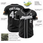 Personalized Black Gray Pinstripe Baseball Jersey for Men Women Kids Size 4 Personalized Black Gray Pinstripe White Baseball