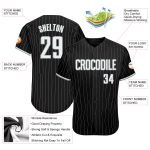 Personalized Black Gray Pinstripe Baseball Jersey for Men and Women 2 Personalized Black Gray Pinstripe White-Gray Baseball