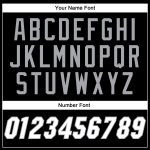 Personalized Baseball Jersey - Black Gray Pinstripe, White-Gray Design, Size 3 Personalized Black Gray Pinstripe White-Gray