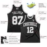 Personalized Black Gray Pinstripe Basketball Jersey for Custom Team Wear Personalized Black Gray Pinstripe White-Gray Basketball