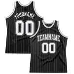 Personalized Black Gray Pinstripe Basketball Jersey for Custom Team Wear Personalized Black Gray Pinstripe White-Gray Basketball