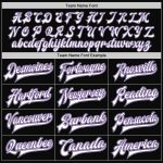 Personalized Black Gray Pinstripe Varsity Letterman Jacket White Purple Full-Snap Bomber Jacket Personalized Black Gray Pinstripe