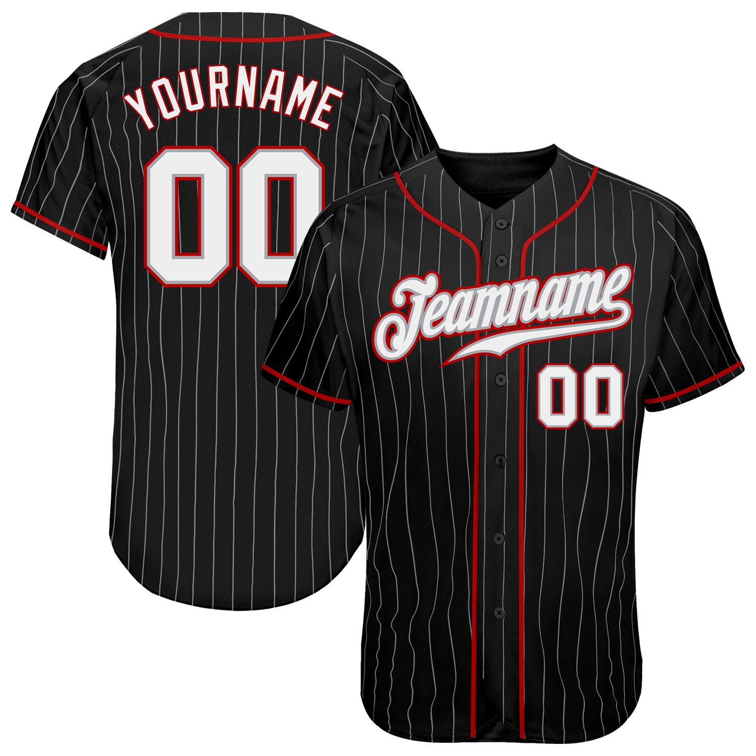 Custom Name Number Black Gray Pinstripe Authentic Baseball Jersey Personalized Team Apparel Personalized Black Gray Pinstripe