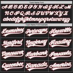 Custom Black Gray Pinstripe Baseball Jersey with White and Red Accents - Personalized Sports Apparel Personalized Black Gray