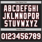 Custom Black Gray Pinstripe Baseball Jersey with White and Red Accents - Personalized Sports Apparel Personalized Black Gray