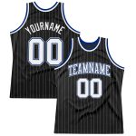 Personalized Black Gray Pinstripe Basketball Jersey for Men - White Royal Sport Apparel Personalized Black Gray Pinstripe