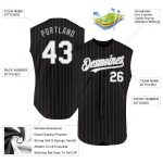 Personalized Black Gray Pinstripe Sleeveless Jersey for Baseball Personalized Black Gray Pinstripe White Sleeveless Baseball