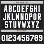 Personalized Unisex Softball Jersey - Black Gray Pinstripe Two-Button, Soft Fabric Personalized Black Gray Pinstripe White