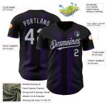 Custom 3D Geometric Shapes Black Gray Purple Baseball Jersey for Men Personalized Black Gray-Purple 3D Geometric Shapes Baseball