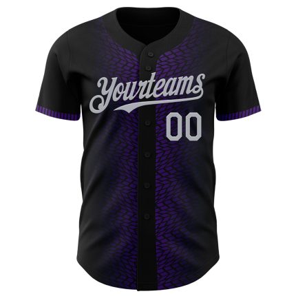 Custom 3D Geometric Shapes Black Gray Purple Baseball Jersey for Men Personalized Black Gray-Purple 3D Geometric Shapes Baseball