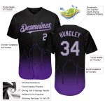 Personalized Sacramento City Edition Fade Baseball Jersey - Black Gray Purple 3D Fashion Design Personalized Black Gray-Purple