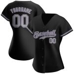 Custom Baseball Jersey in Black Gray-Purple - Personalized Design, Size 3 Personalized Black Gray-Purple Baseball Jersey