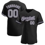 Custom Baseball Jersey in Black Gray-Purple - Personalized Design, Size 3 Personalized Black Gray-Purple Baseball Jersey