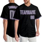 Custom Black Gray-Purple Baseball Jersey for Men and Women - Personalized Sports Jersey Personalized Black Gray-Purple Baseball