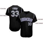 Custom Name and Number Personalized Black Gray Purple Baseball Jersey Personalized Black Gray-Purple Baseball Jersey Team