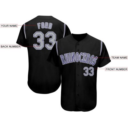 Custom Name and Number Personalized Black Gray Purple Baseball Jersey Personalized Black Gray-Purple Baseball Jersey Team