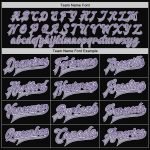 Personalized Varsity Letterman Jacket in Black Gray Purple - Full-Snap Bomber Style Personalized Black Gray-Purple Bomber