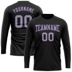 Custom Team Performance T-Shirt with Personalized Name and Number - Black Gray Purple Long Sleeve Personalized Black Gray-Purple
