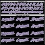 Customizable Black Gray Purple Mesh Baseball Jersey - Throwback Style Personalized Black Gray-Purple Mesh Throwback Baseball