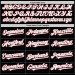 Custom Varsity Letterman Hoodie Jacket - Personalized Two Tone Bomber in Black Gray-Red with Team Name and Number Personalized