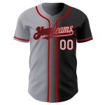 Personalized Black Gray Red Gradient Baseball Jersey for Men Women Fashion Personalized Black Gray-Red Gradient Fashion Baseball